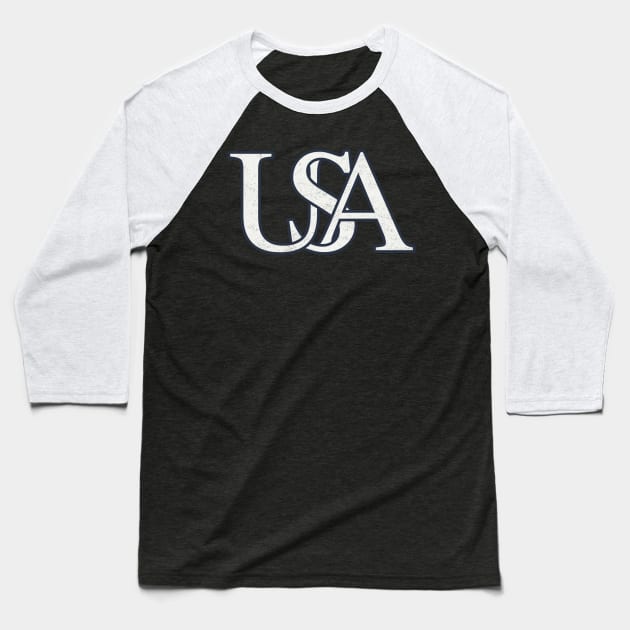 USA vintage Logo Baseball T-Shirt by stayfrostybro